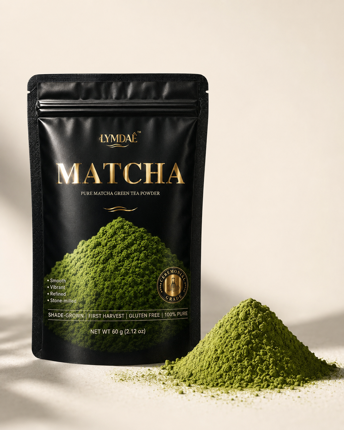 LYMDAE Ceremonial-Grade Matcha Powder 2.12 oz